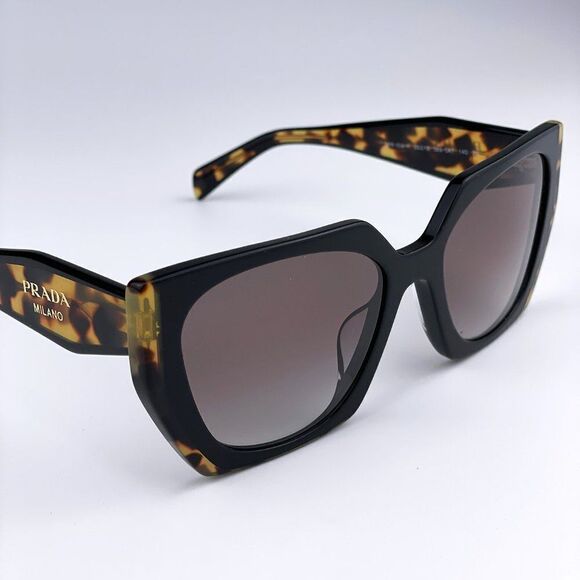 NEW Prada PR15WS 3890A7 Black Tortoise Dark Gray Gradient Square Women Sunglasse main image 7